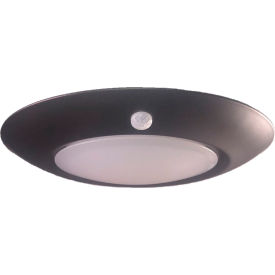 PIR Motion Sensor 6" LED Flush Mount, 15W, 1000 Lumens, 120V, Bronze