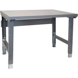 Adjustable Workbench with Painted Steel Top, 60"W x 36"D, Dove Gray Powder Coat