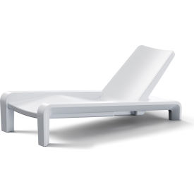 Outdoor Deck Chaise Lounge Chair, Highcloud White