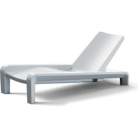 Outdoor Deck Chaise Lounge Chair, Concrete Gray