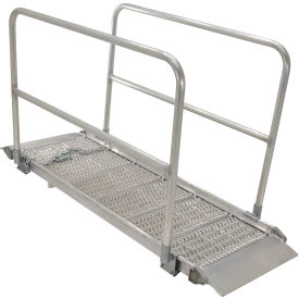 Aluminum Walk Ramps with Handrails 120-1/4''L x 39-3/8''W, 2200 Lb. Capacity, Silver