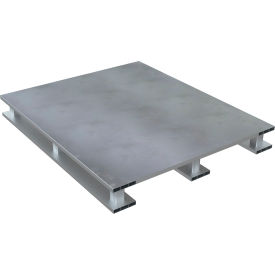 Aluminum Solid Top with Skid Bottom, 2-Way Entry, 47-7/8" x 42", 6000 lb. Cap., Silver