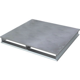 Heavy Duty Solid Top Pallet, 2-Way Entry, 48" x 48-1/8", 6000 lb. Capacity, Silver
