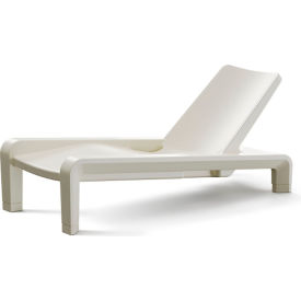 Outdoor Deck Chaise Lounge Chair, Ivory