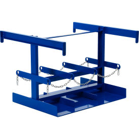 Steel Fork Truck LP Tank Caddy, 39-1/8"W x 38-1/4"D x 29"H, 6 Tank Capacity, Blue