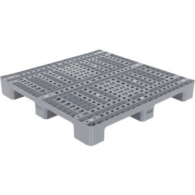 HDPE Solid Top Rackable Pallet/Skid, 4-Way Entry, 47-1/2"x47-1/2", 13000 lb. Cap., Black