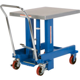 Steel Ergonomic Manual Die Table, 24" x 30" x 48" Platform, 2000 Lb. Capacity, Blue