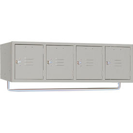 Horizontal Section Set-Up Box Locker, 45"W x 18"D x 13-3/4"H, 4 Door, Gray, Assembled