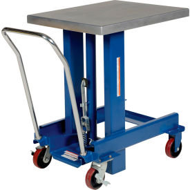 Steel Ergonomic Manual Die Table, 24" x 30" x 60-3/4" Platform, 2000 Lb Capacity, Blue