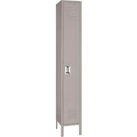 Standard 1-Tier Locker, 12"W x 15"D x 78"H, 1 Wide, Steel, Dove Gray, Unassembled
