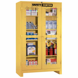 Clearview Safety Center Cabinet, 48"W x 24"D x 82"H, All-Welded, Safety Yellow