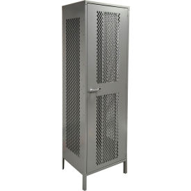 Heavy Duty Ventilated Storage Cabinet, 24"W x 21"D x 78"H, All-Welded, Dove Gray