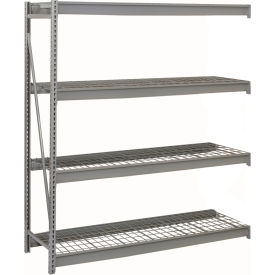 4 Level Heavy Duty Bulk Storage Rack, Wire Deck, Add On, 72"W x 48"D x 96"H