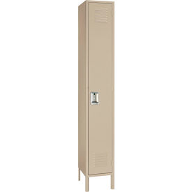 Standard 1-Tier Locker, 12"W x 12"D x 66"H, 1 Wide, Steel, Putty, Assembled