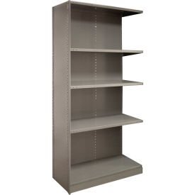 2000 5 Shelf Closed Steel Shelving Beaded Post 48"W x 24"D x 85"H Add On Dove Gray
