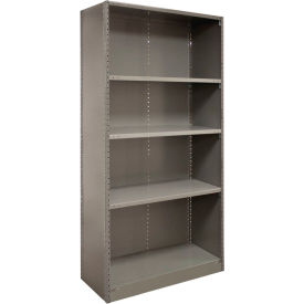 2000 5 Shelf, Closed Steel Shelving, Angle Post, 48"W x 24"D x 85"H, Starter, Dove Gray