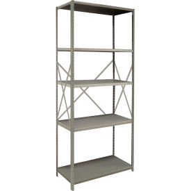 2000 5 Shelf Open Steel Shelving, 36"W x 18"D x 85"H, Angle Post Starter, Dove Gray
