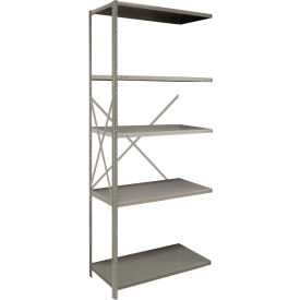 2000 5 Shelf, Open Steel Shelving, 36"W x 24"D x 85"H, Angle Post Add-On, Dove Gray