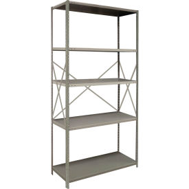 2000 5 Shelf, Open Steel Shelving, 48"W x 18"D x 85"H, Angle Post Starter, Dove Gray
