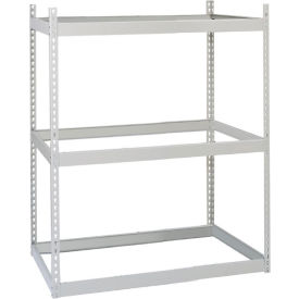 3 Shelf, Standard Duty Rivet Rack, Starter, 48"W x 24"D x 84"H, Dove Gray