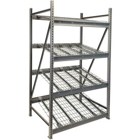 Heavy-Duty Gravity Flow Rack, 4 Level, 48"W x 36"D x 72"H, Gray