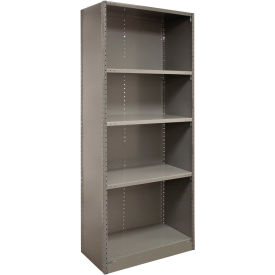 2000 5 Shelf Closed Steel Shelving, Angle Post, 36"W x 24"D x 85"H, Starter, Dove Gray