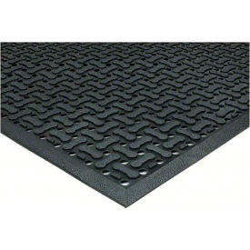 Reversible Dynamic Flow Drainage Mat, 10'W x 3'L, Black