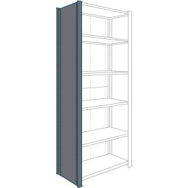 8000 Closed Steel Shelving T-Post Upright Assembly, Dove Gray