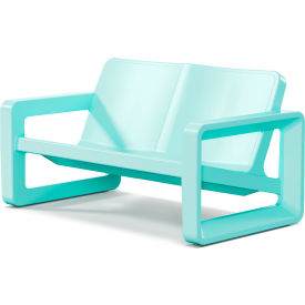 Tupelo Deck Loveseat with High-Gloss Finish, Seafoam Green