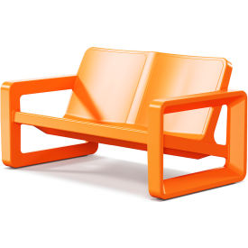 Deck Loveseat with High-Gloss Finish, Vintage Orange