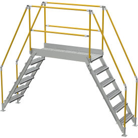 6 Step Aluminum Crossover Ladder, 128" L x 29-1/4"W x 103"H