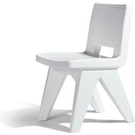 Modern Outdoor Dining Chair, Highcloud White