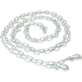 1/4" Chain with Grab Hook, 6000 lbs Pulling Capacity, 20', Steel, Silver