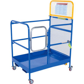 Steel Work Platform with Poly Casters, 1000 lb. Capacity, 50-15/16"L x 36"W, Blue