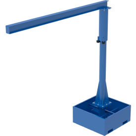 Steel Portable Jib Crane with Empty Base, 10' I-Beam 250 lb. Capacity, Blue