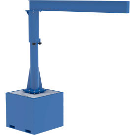 Steel Portable Jib Crane with Filled Base, 10' I-Beam, 500 lb. Capacity, Blue