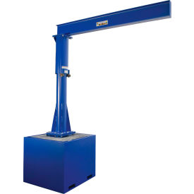 Steel Portable Jib Crane with Filled Base, 8' I-Beam, 1000 lb. Capacity, Blue