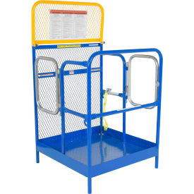 Steel Work Platform with 2 Door Entry, 1000 lb Capacity, 39"L x 36-3/16"W, Blue