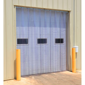 PVC Vinyl Strip Door, 3/25" Full Overlap Header Mount, 96"W x 84"H, Clear
