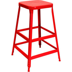 1901 30" High Metal Bar Stool, Roaring Red Powder Coat