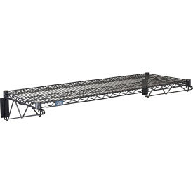 Black Epoxy Fixed Wall Mount Shelving Starter 42"W x 24"D