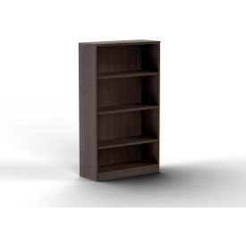 4 Shelf Bookcase, 35-1/2"W x 11"D x 60"H, Timber Oak