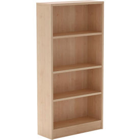 4 Shelf Bookcase, 35-1/2"W x 11"D x 60"H, Warm Birch