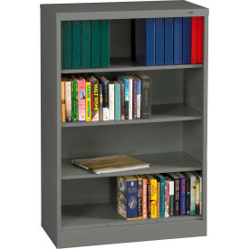 Welded Bookcase, 36"W x 18"D x 55"H, 4 Openings, Medium Gray