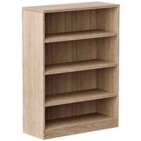 Ryker 4 Shelf Bookcase, 35-1/2"W x 11"D x 48"H, Aged Oak
