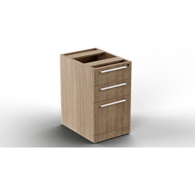 Ryker Box/Box/File Pedestal, 15-1/2"W x 22"D x 28-1/2"H, Aged Oak