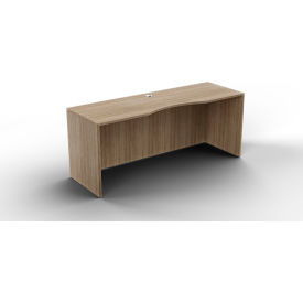Ryker Curved Credenza Shell with Lam Mod, 71''W x 24''D x 29-1/2''H, Aged Oak