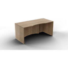 Ryker Curved Desk Shell with Lam Mod, 66''W x 30''D x 29-1/2''H, Aged Oak