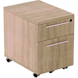 Ryker Box/File Mobile Pedestal, 15-1/2"W x 22"D x 19"H, Aged Oak