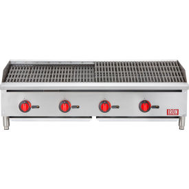 48" Countertop Radiant Charbroiler, Natural Gas, Stainless Steel, 4 Burners